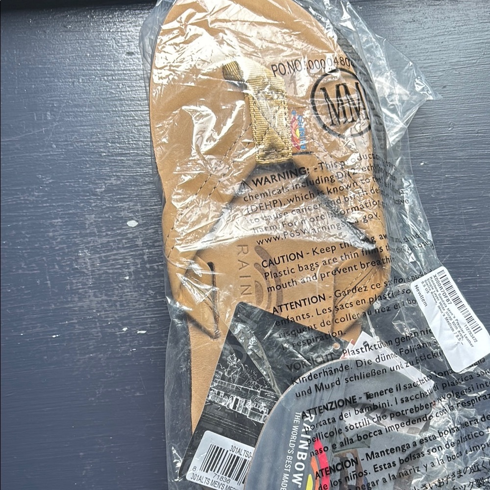 Un-used Rainbow Tan Flip-Flops